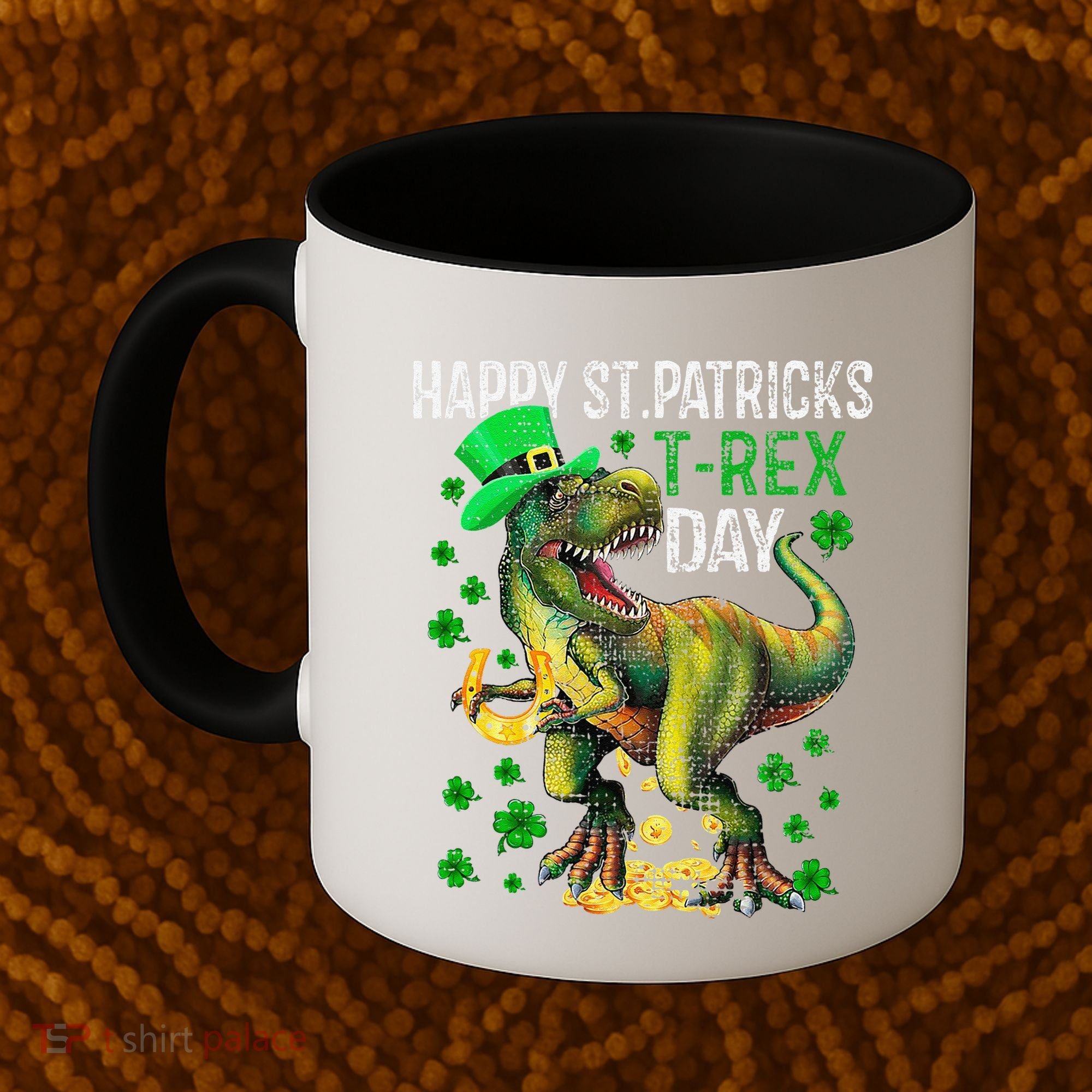 Happy St PaT Rex Dinosaur Saint Patrick's Day Cute Coffee Mug