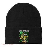 Happy St PaT Rex Dinosaur Saint Patrick's Day Cute Beanie thumb 0