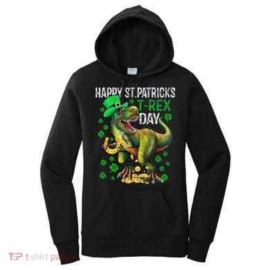 Happy St PaT Rex Dinosaur Saint Patrick's Day Cute Women's Hoodie