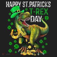 Happy St PaT Rex Dinosaur Saint Patrick's Day Cute Hat thumb 2