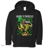Happy St PaT Rex Dinosaur Saint Patrick's Day Cute Toddler Hoodie thumb 0