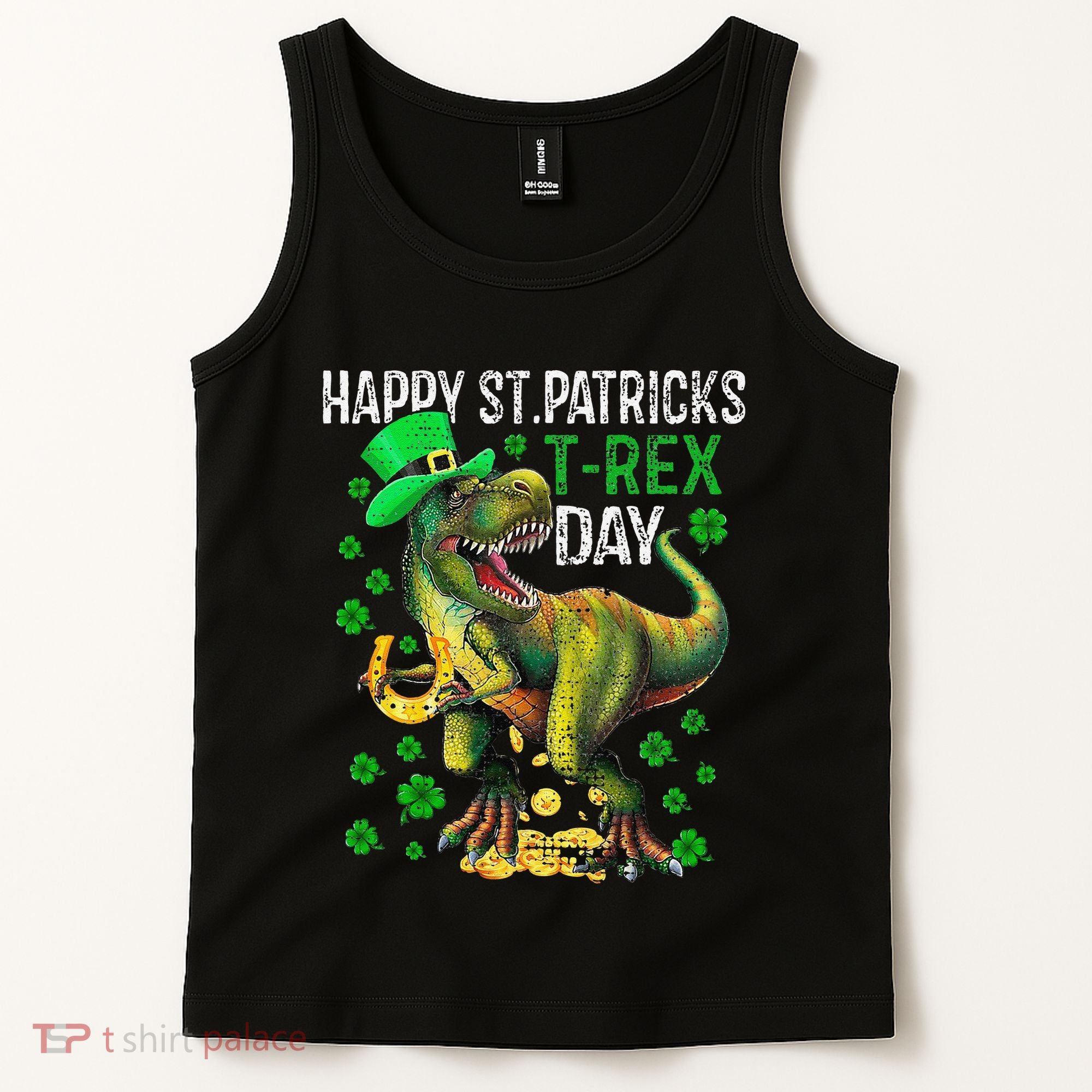 Happy St PaT Rex Dinosaur Saint Patrick's Day Cute Tank Top