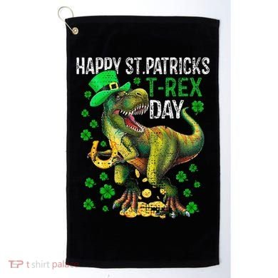 Happy St PaT Rex Dinosaur Saint Patrick's Day Cute Golf Towel
