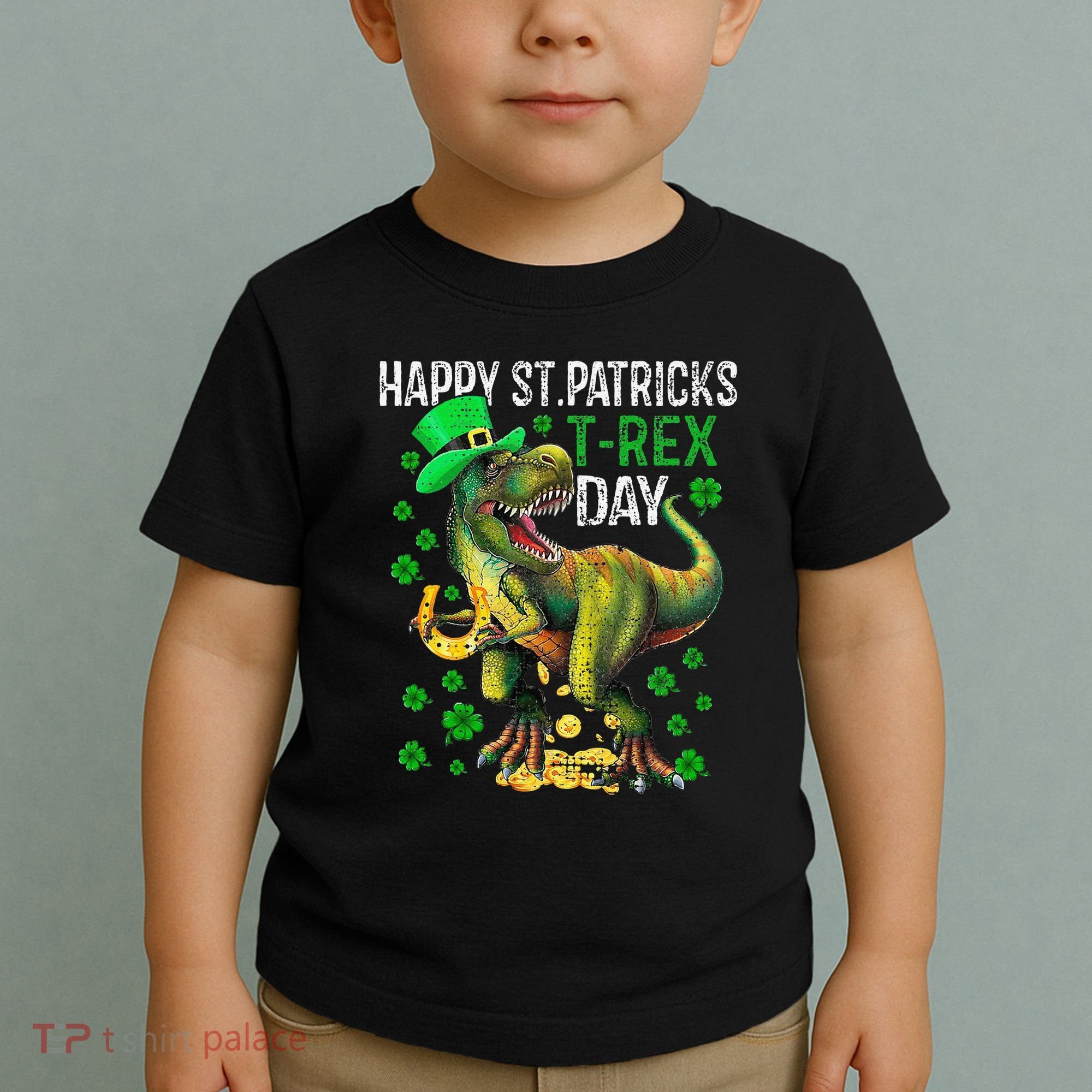 Happy St PaT Rex Dinosaur Saint Patrick's Day Cute Toddler T-Shirt