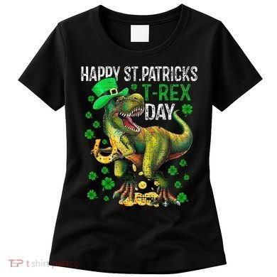 Happy St PaT Rex Dinosaur Saint Patrick's Day Cute Women's T-Shirt