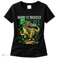 Happy St PaT Rex Dinosaur Saint Patrick's Day Cute Women's T-Shirt thumb 0