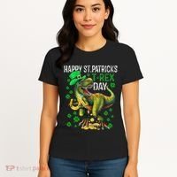 Happy St PaT Rex Dinosaur Saint Patrick's Day Cute Women's T-Shirt thumb 4