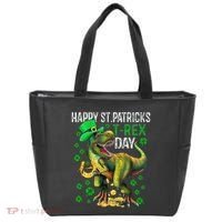 Happy St PaT Rex Dinosaur Saint Patrick's Day Cute Tote Bag thumb 0