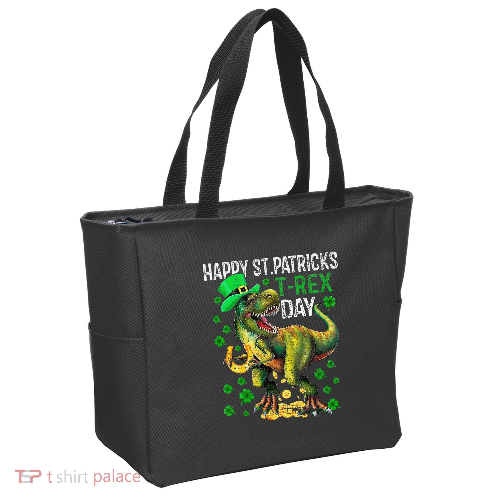Happy St PaT Rex Dinosaur Saint Patrick's Day Cute Tote Bag
