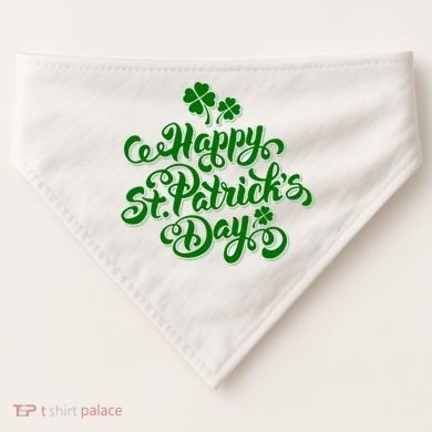 Happy St Patrick's Day Holiday USA-Made Doggie Bandana