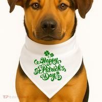 Happy St Patrick's Day Holiday USA-Made Doggie Bandana thumb 1
