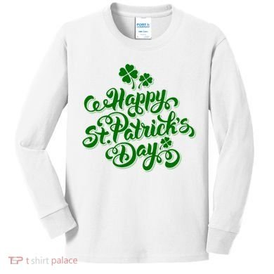 Happy St Patrick's Day Holiday Kids Long Sleeve Shirt