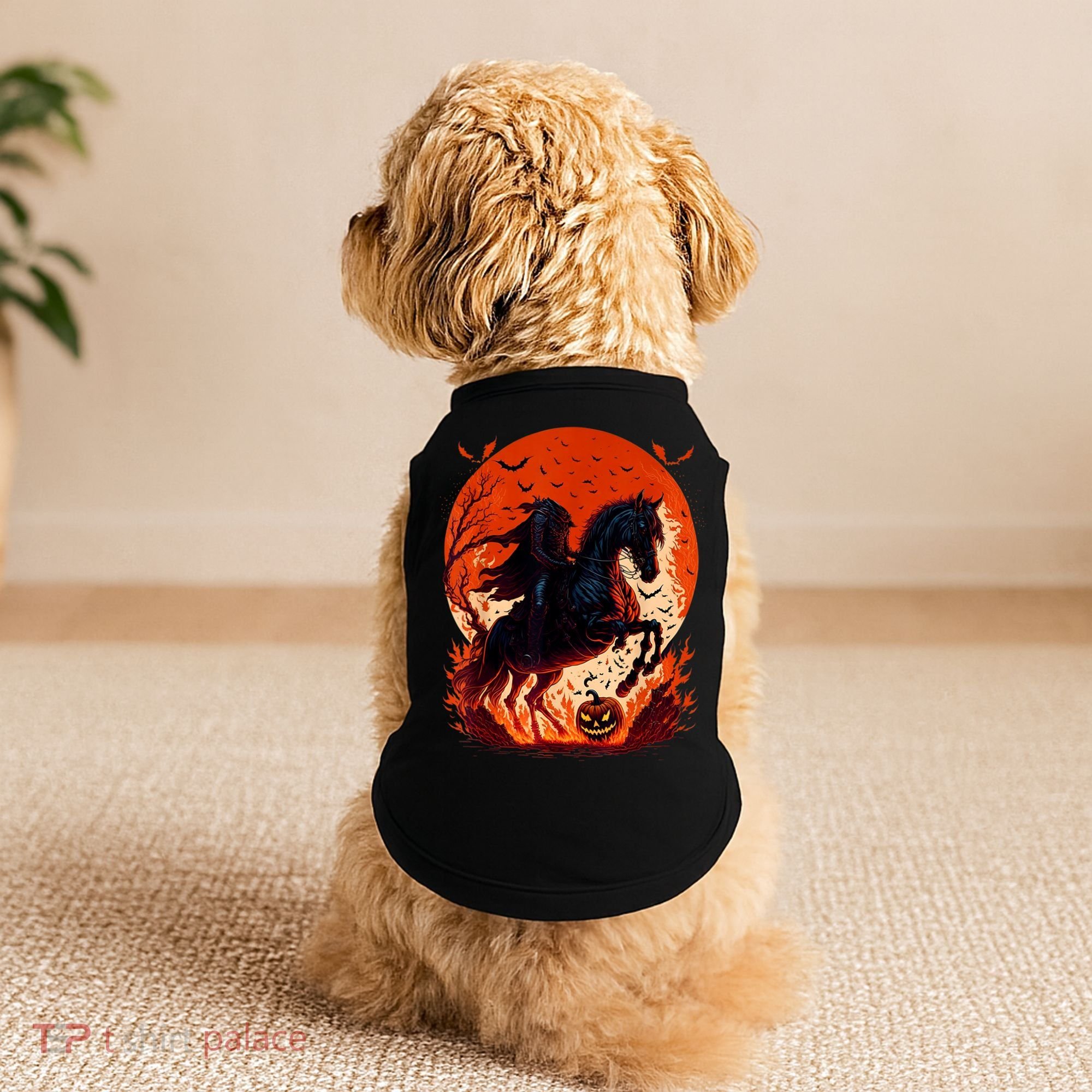 Halloween Scary Pumpkin Headless Horseman AI Doggie Tank