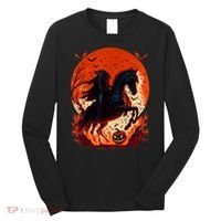Halloween Scary Pumpkin Headless Horseman AI Long Sleeve Shirt thumb 0