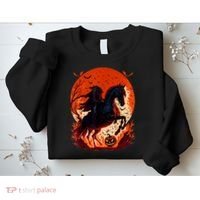 Halloween Scary Pumpkin Headless Horseman AI Sweatshirt thumb 2