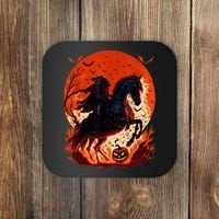 Halloween Scary Pumpkin Headless Horseman AI Coaster thumb 0