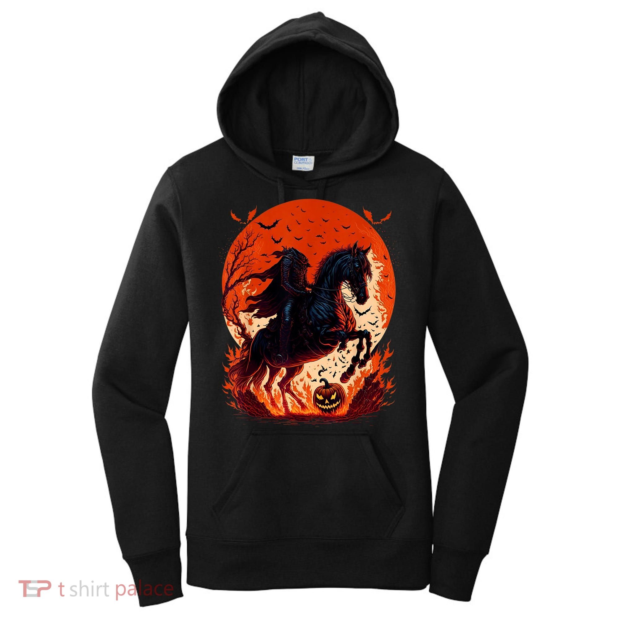 Halloween Scary Pumpkin Headless Horseman AI Women's Hoodie