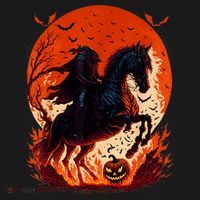 Halloween Scary Pumpkin Headless Horseman AI Women's Hoodie thumb 2