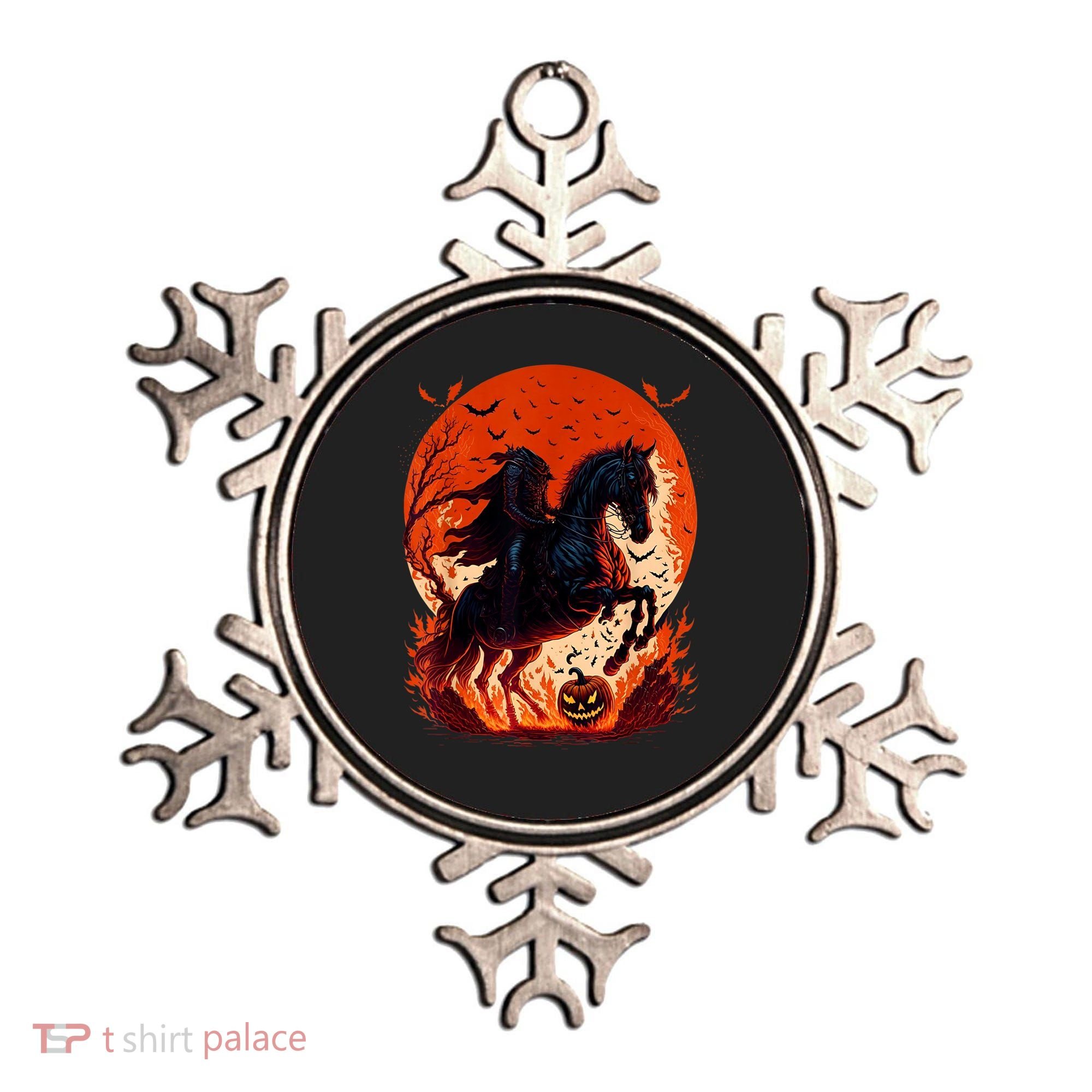 Halloween Scary Pumpkin Headless Horseman AI Ornament