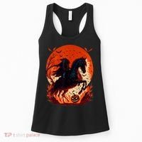 Halloween Scary Pumpkin Headless Horseman AI Women's Tank Top thumb 0
