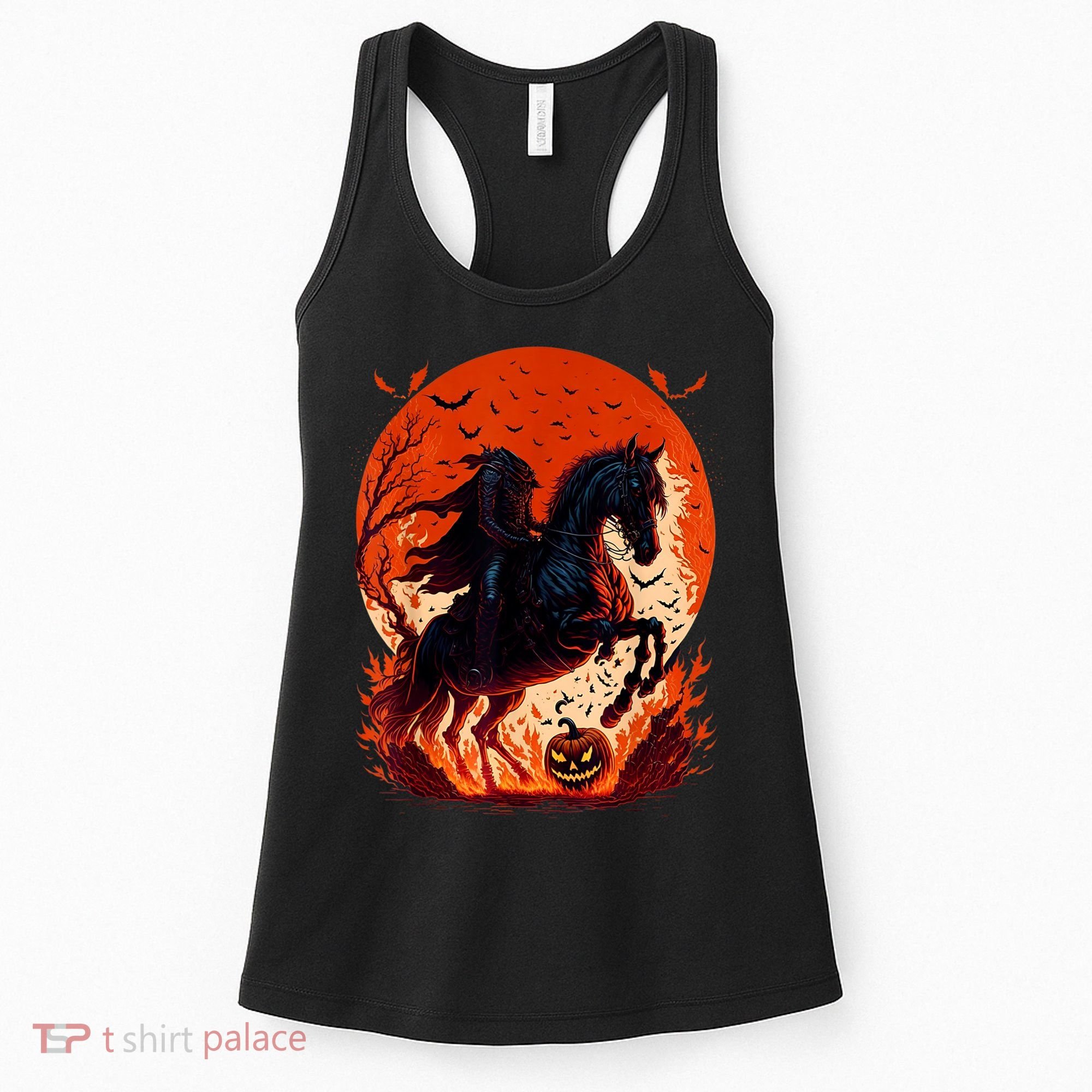 Halloween Scary Pumpkin Headless Horseman AI Women's Tank Top