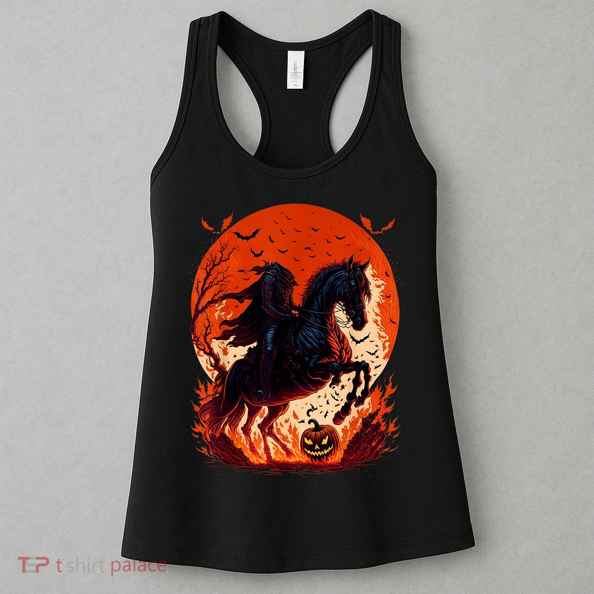 Halloween Scary Pumpkin Headless Horseman AI Women's Tank Top