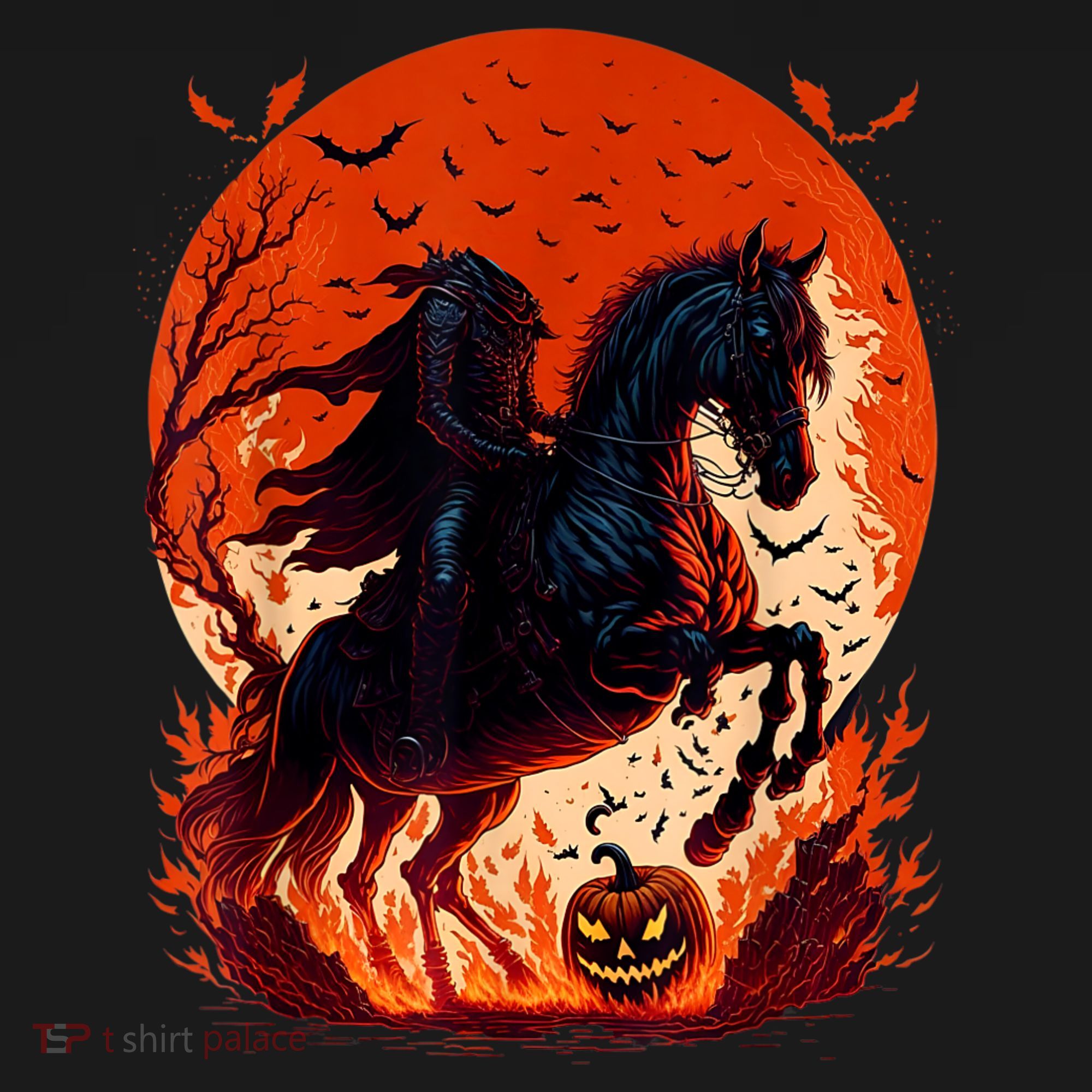 Halloween Scary Pumpkin Headless Horseman AI Women's Tank Top