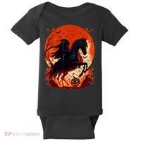 Halloween Scary Pumpkin Headless Horseman AI Baby Bodysuit thumb 0