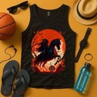 Halloween Scary Pumpkin Headless Horseman AI Tank Top thumb 4