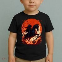 Halloween Scary Pumpkin Headless Horseman AI Toddler T-Shirt thumb 2