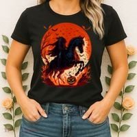 Halloween Scary Pumpkin Headless Horseman AI Women's T-Shirt thumb 2