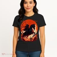 Halloween Scary Pumpkin Headless Horseman AI Women's T-Shirt thumb 4