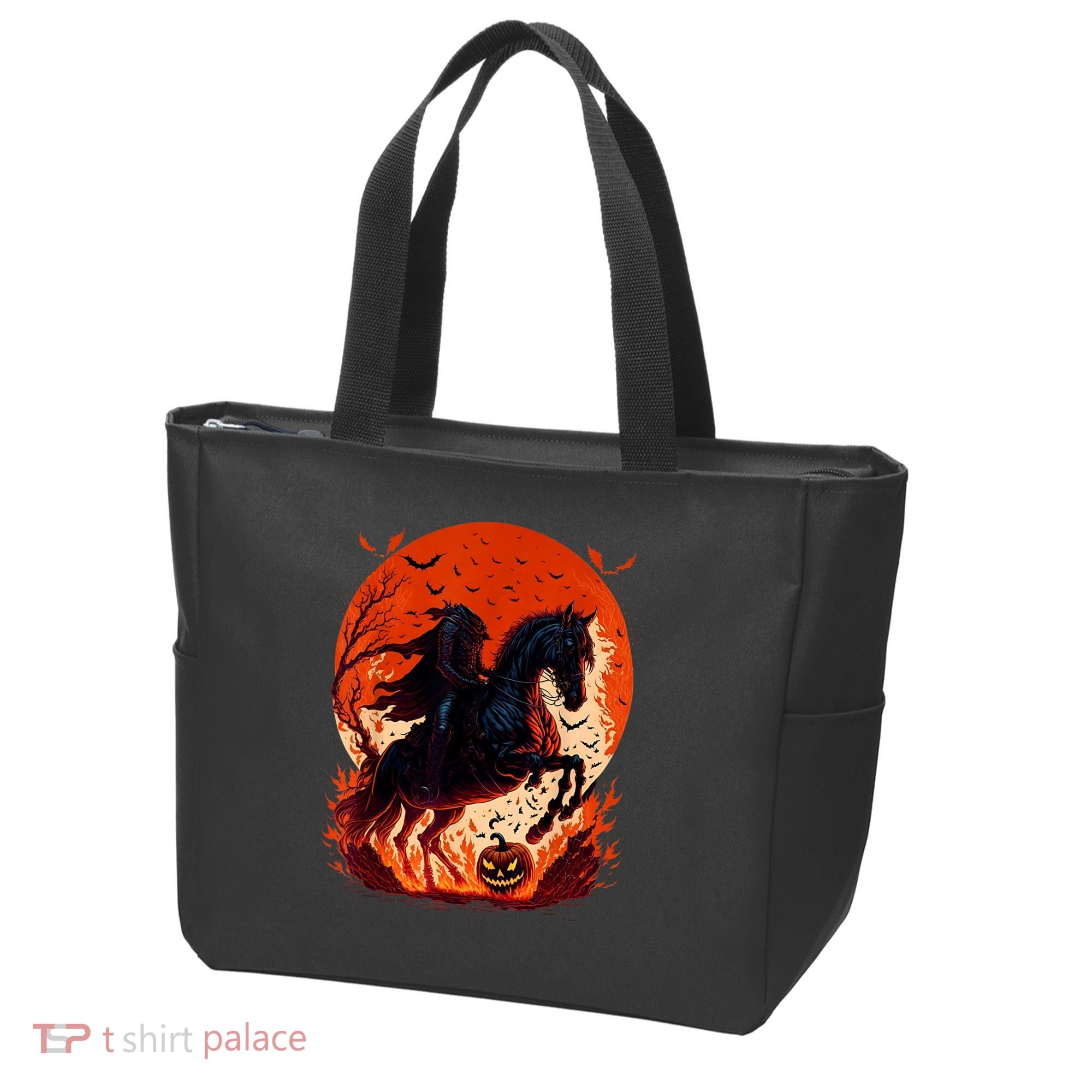 Halloween Scary Pumpkin Headless Horseman AI Tote Bag