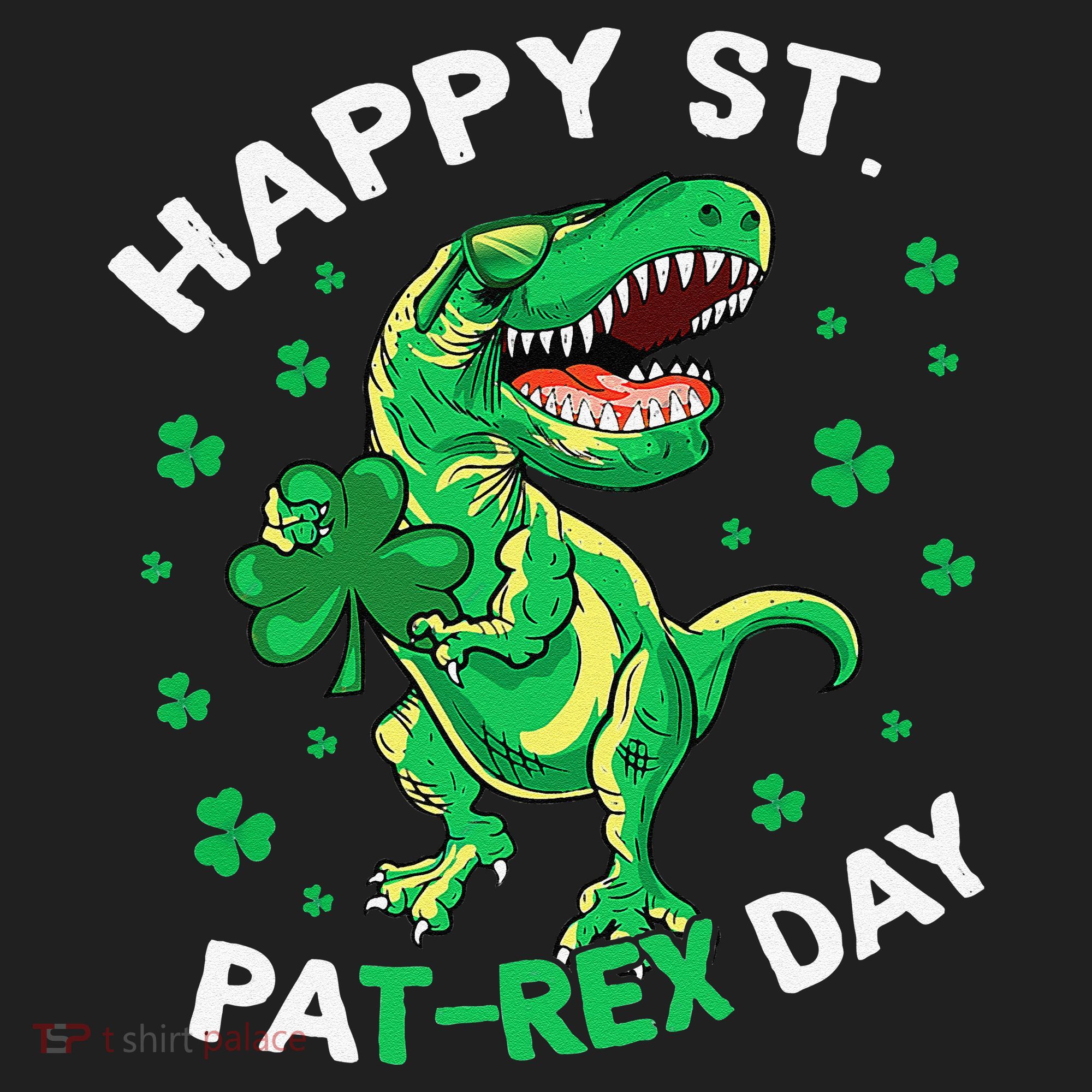 Happy St PaT Rex Dinosaur Saint Patrick's Day For Funny Women's Sweatshirt