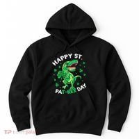 Happy St PaT Rex Dinosaur Saint Patrick's Day For Funny Hoodie thumb 0
