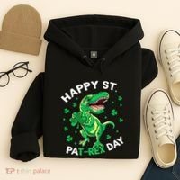 Happy St PaT Rex Dinosaur Saint Patrick's Day For Funny Hoodie thumb 4