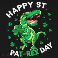 Happy St PaT Rex Dinosaur Saint Patrick's Day For Funny Sweatshirt thumb 3