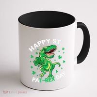 Happy St PaT Rex Dinosaur Saint Patrick's Day For Funny Coffee Mug thumb 1