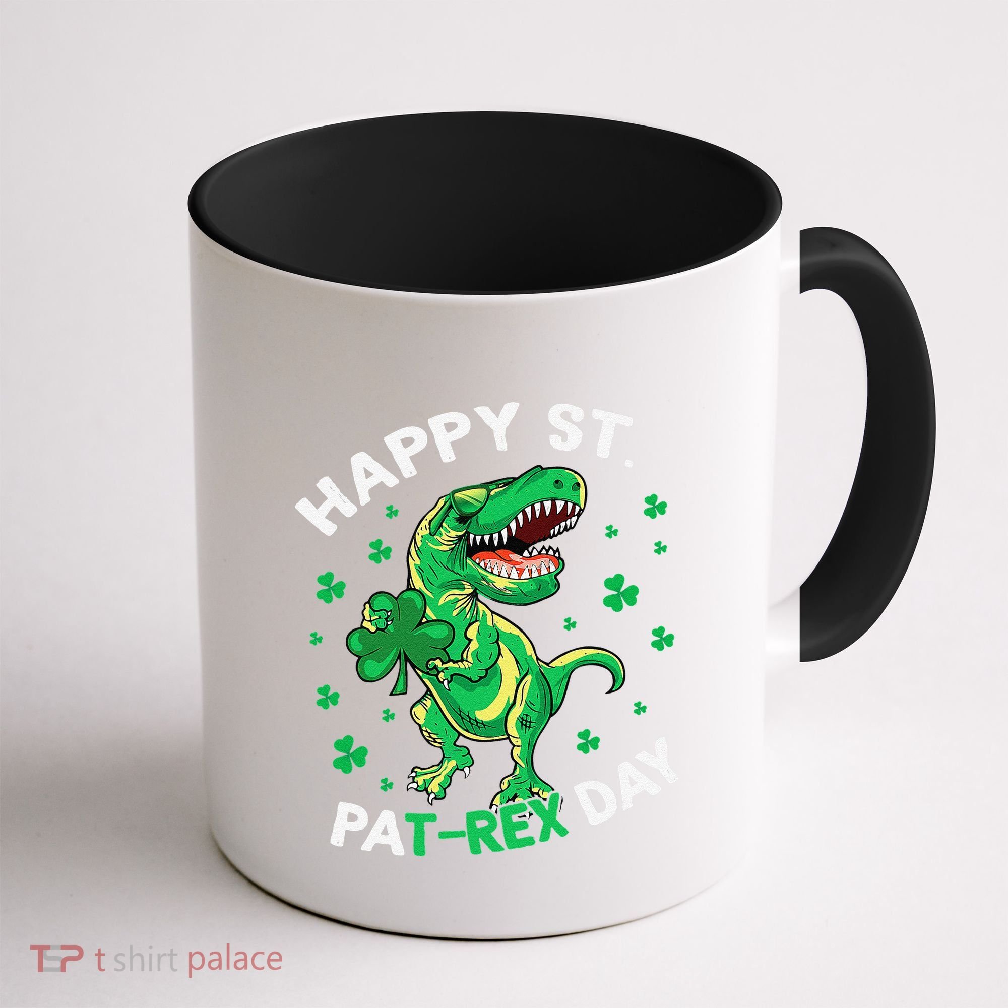 Happy St PaT Rex Dinosaur Saint Patrick's Day For Funny Coffee Mug