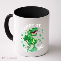 Happy St PaT Rex Dinosaur Saint Patrick's Day For Funny Coffee Mug thumb 0