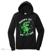 Happy St PaT Rex Dinosaur Saint Patrick's Day For Funny Women's Hoodie thumb 0
