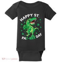 Happy St PaT Rex Dinosaur Saint Patrick's Day For Funny Baby Bodysuit thumb 0