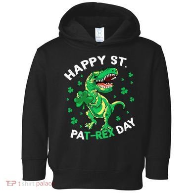 Happy St PaT Rex Dinosaur Saint Patrick's Day For Funny Toddler Hoodie