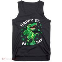 Happy St PaT Rex Dinosaur Saint Patrick's Day For Funny Tank Top thumb 0