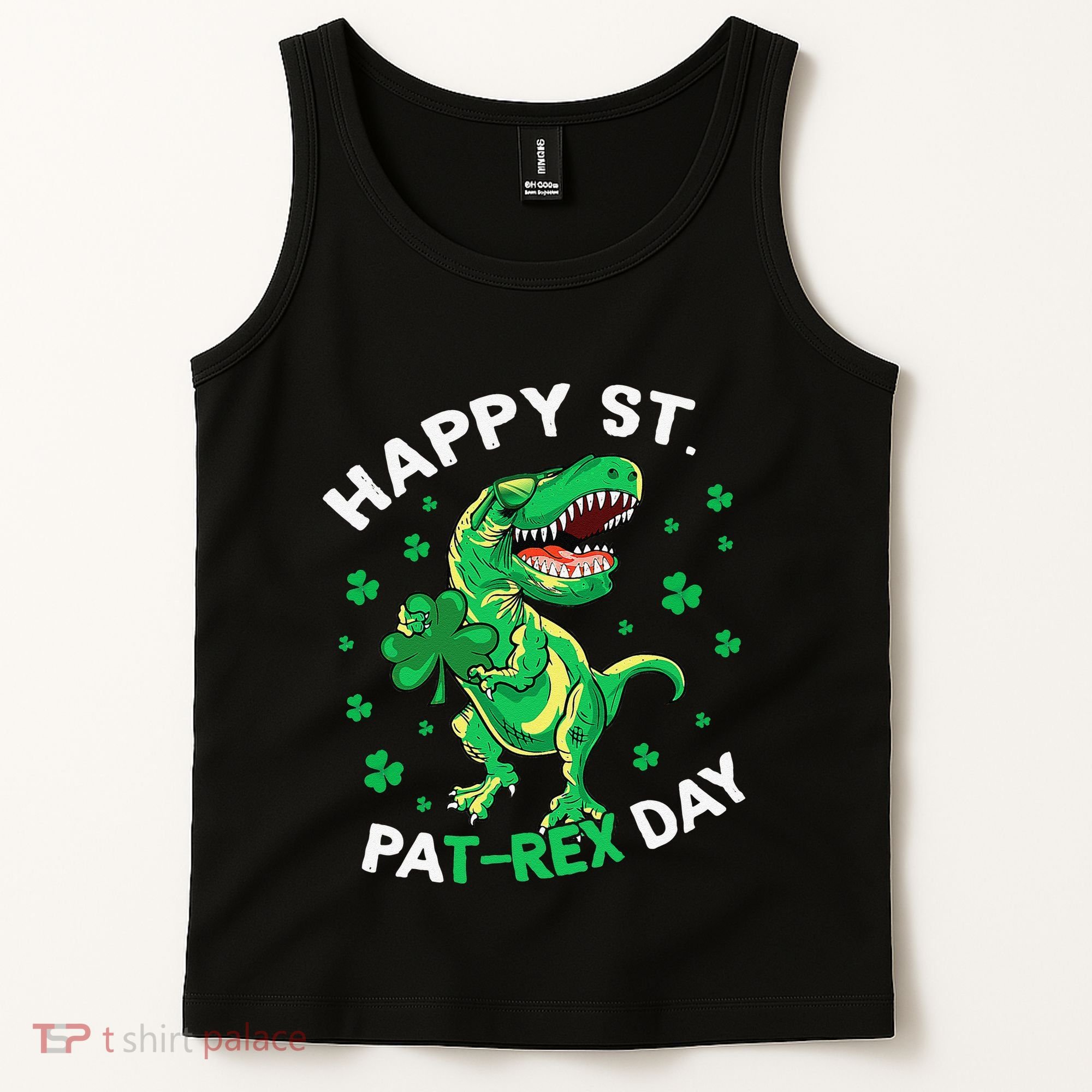 Happy St PaT Rex Dinosaur Saint Patrick's Day For Funny Tank Top