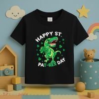 Happy St PaT Rex Dinosaur Saint Patrick's Day For Funny Toddler T-Shirt thumb 3