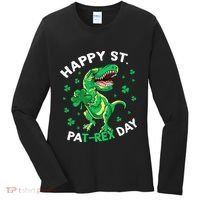 Happy St PaT Rex Dinosaur Saint Patrick's Day For Funny Women's Long Sleeve Shirt thumb 0