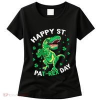 Happy St PaT Rex Dinosaur Saint Patrick's Day For Funny Women's T-Shirt thumb 0