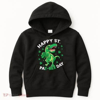 Happy St PaT Rex Dinosaur Saint Patrick's Day For Funny Kids Hoodie
