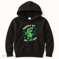 Happy St PaT Rex Dinosaur Saint Patrick's Day For Funny Kids Hoodie thumb 0